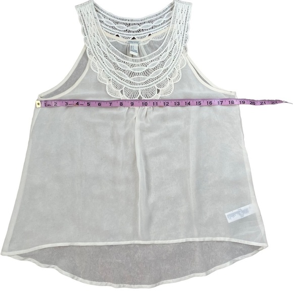 Forever 21 Crochet Collar Sheer White Tank - Picture 7 of 8